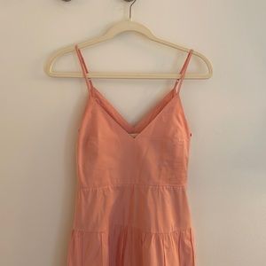 Maje pink tiered maxi dress.